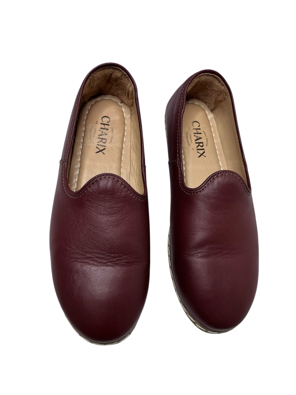 CHARIX Classic Leather Slip-On Shoes in Bordeaux size 8.5 (38.5) - Picture 4 of 13